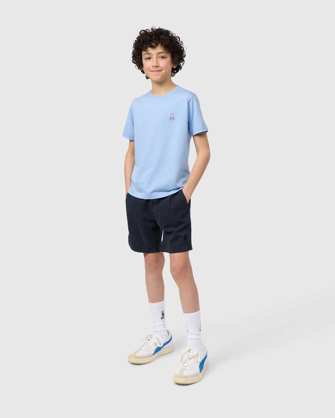 Short Psycho Bunny Willis Stretch Tencel Short Bleu Marine Enfant | LRQ-10848162